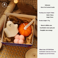HKM-450771 Halloween Ghost Aromatherapy Candle Gift Set - Pumpkin Design Collection