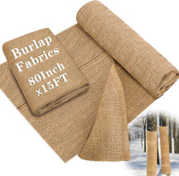 HKM-450835 Natural Jute Burlap Roll 40 x 72 Inches for Garden Tree Wrap and Plant Protection
