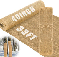 HKM-450835 Natural Jute Burlap Roll 40 x 72 Inches for Garden Tree Wrap and Plant Protection