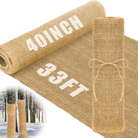 HKM-450835 Natural Jute Burlap Roll 40 x 72 Inches for Garden Tree Wrap and Plant Protection