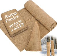 HKM-450835 Natural Jute Burlap Roll 40 x 72 Inches for Garden Tree Wrap and Plant Protection