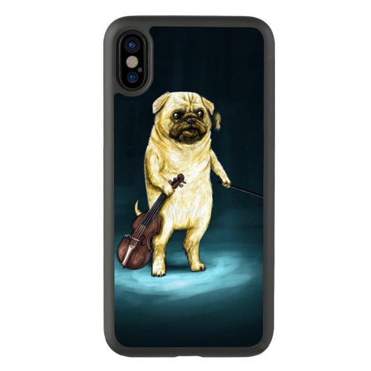 HKM-450899 Cute Bulldog Silicone Mobile Phone Case for Apple Devices - Anti-Fall Protective Shell