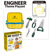 HKM-450899 Engineer Role Play Toy Set for Kids - Uniform & Tool Backpack for Preschool Cosplay (Ages 5+)