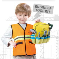 HKM-450899 Engineer Role Play Toy Set for Kids - Uniform & Tool Backpack for Preschool Cosplay (Ages 5+)