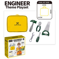 HKM-450899 Engineer Role Play Toy Set for Kids - Uniform & Tool Backpack for Preschool Cosplay (Ages 5+)