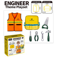 HKM-450899 Engineer Role Play Toy Set for Kids - Uniform & Tool Backpack for Preschool Cosplay (Ages 5+)