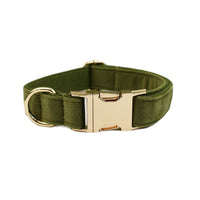 HKM-451155 Velvet Fabric Dog Collar with Bow, Floral Accents, Leash, Vest, and Poop Bag - Scalable Sizes XS to XL