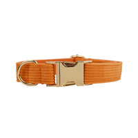 HKM-451155 Velvet Fabric Dog Collar with Bow, Floral Accents, Leash, Vest, and Poop Bag - Scalable Sizes XS to XL