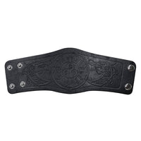 HKM-451603 Dragon and Lion Embossed Leather Bracelet - Medieval Renaissance Style Wristband for Adults