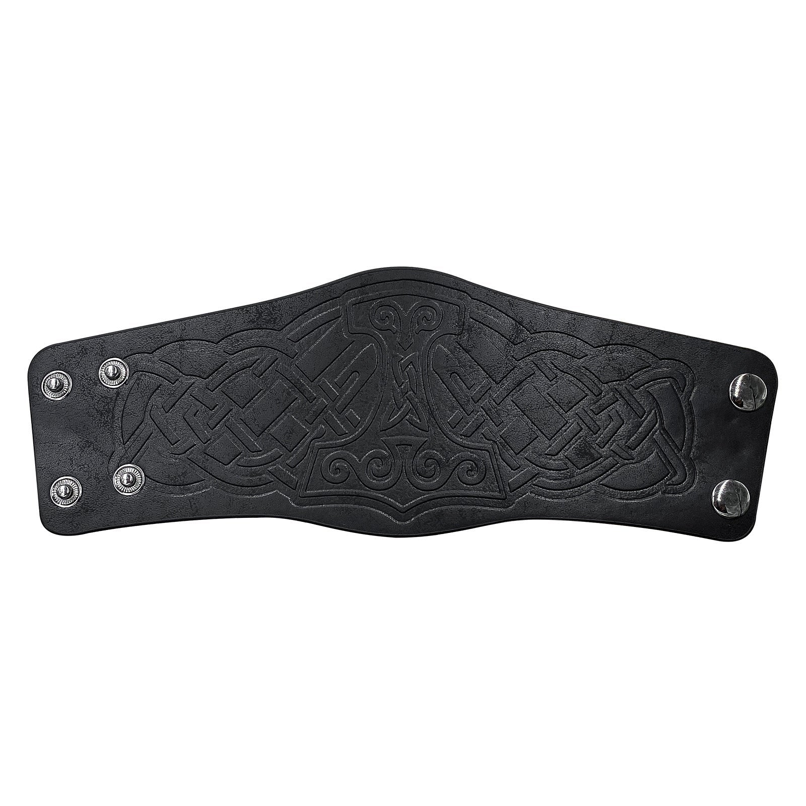 HKM-451603 Dragon and Lion Embossed Leather Bracelet - Medieval Renaissance Style Wristband for Adults