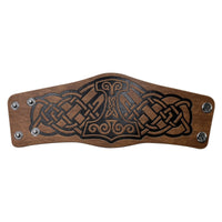 HKM-451603 Dragon and Lion Embossed Leather Bracelet - Medieval Renaissance Style Wristband for Adults