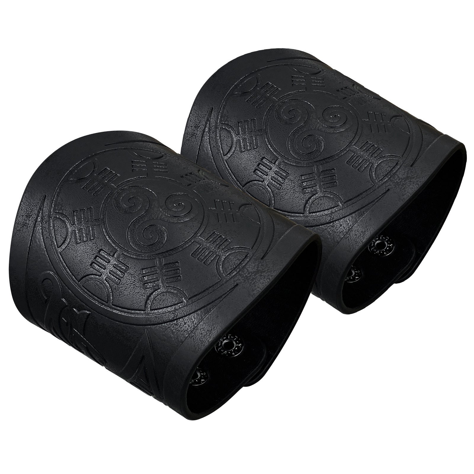 HKM-451603 Dragon and Lion Embossed Leather Bracelet - Medieval Renaissance Style Wristband for Adults