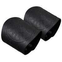 HKM-451603 Dragon and Lion Embossed Leather Bracelet - Medieval Renaissance Style Wristband for Adults
