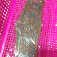 HKM-451603 Dragon and Lion Embossed Leather Bracelet - Medieval Renaissance Style Wristband for Adults