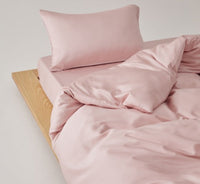 HKM-451795 Light Luxury Solid Color Summer Bedding Set - 4-Piece Duvet Cover, Flat Sheet, and Pillowcases in Lyocell Fiber, Satin Weave