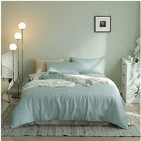 HKM-451795 Light Luxury Solid Color Summer Bedding Set - 4-Piece Duvet Cover, Flat Sheet, and Pillowcases in Lyocell Fiber, Satin Weave