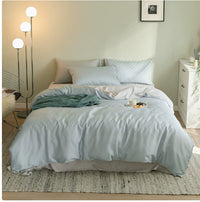 HKM-451795 Light Luxury Solid Color Summer Bedding Set - 4-Piece Duvet Cover, Flat Sheet, and Pillowcases in Lyocell Fiber, Satin Weave