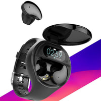 HKM-451859 Bluetooth Smart Watch with Integrated Headset in Black - Simple Sports Design