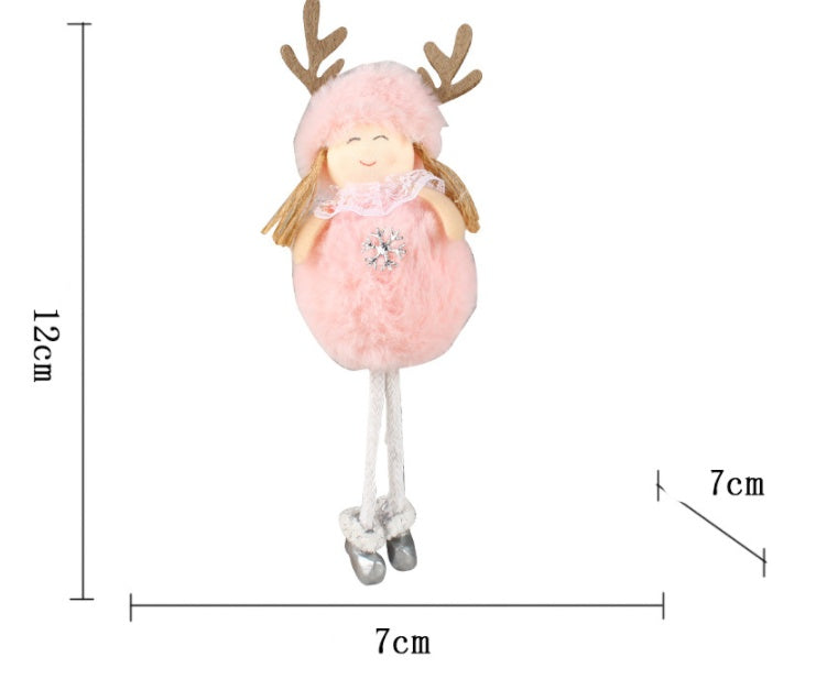 HKM-451923 Long-Legged Plush Angel Doll Christmas Tree Ornament – Adorable Holiday Decor