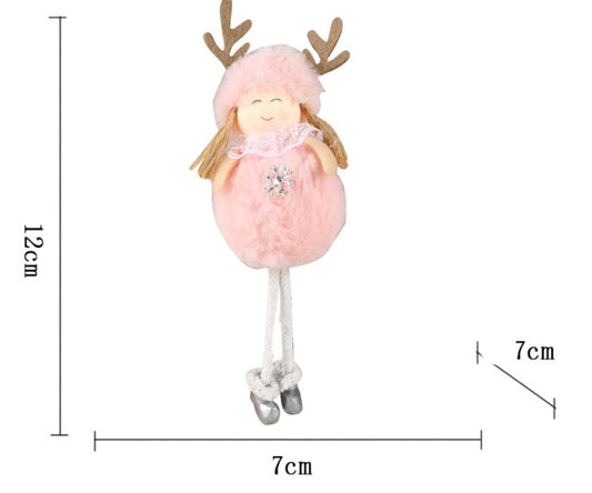 HKM-451923 Long-Legged Plush Angel Doll Christmas Tree Ornament – Adorable Holiday Decor