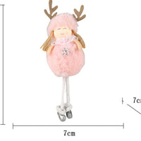HKM-451923 Long-Legged Plush Angel Doll Christmas Tree Ornament – Adorable Holiday Decor