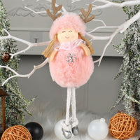HKM-451923 Long-Legged Plush Angel Doll Christmas Tree Ornament – Adorable Holiday Decor