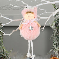 HKM-451923 Long-Legged Plush Angel Doll Christmas Tree Ornament – Adorable Holiday Decor
