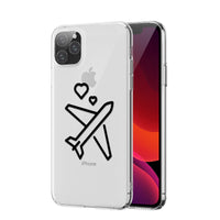 HKM-452051 Transparent Soft TPU Mobile Phone Case with Airplane Map Design for iPhone 11 and Compatible Models
