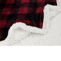 HKM-452115 Cozy Red Plaid Flannel Wool Blanket for Autumn and Winter, 150x130 cm or 150x200 cm