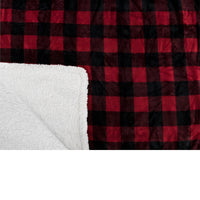 HKM-452115 Cozy Red Plaid Flannel Wool Blanket for Autumn and Winter, 150x130 cm or 150x200 cm