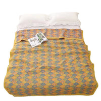HKM-452115 Ginkgo Leaf Orange Combed Cotton Gauze Towel Blanket for Everyday Use