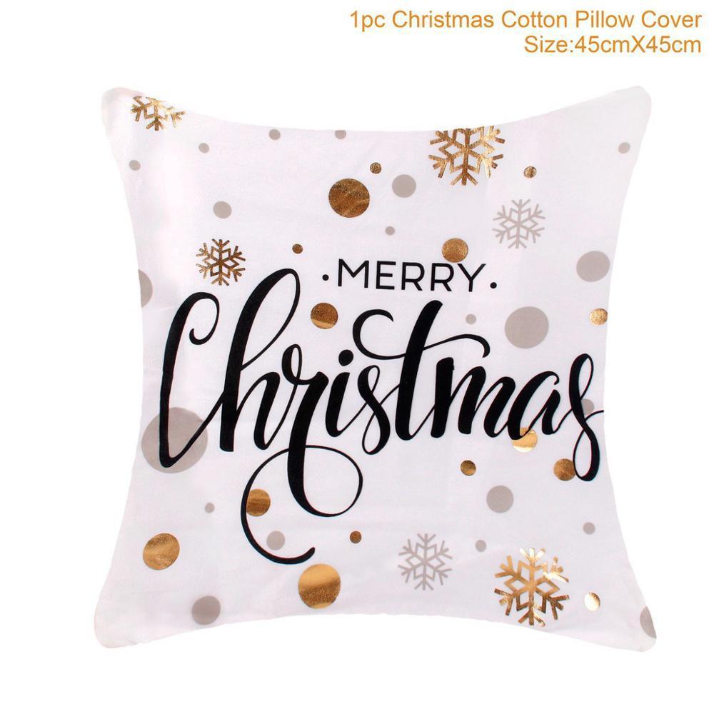 HKM-452179 Christmas-Themed Polyester Pillowcase, 45x45cm, Perfect for Sofa and Holiday Home Decor