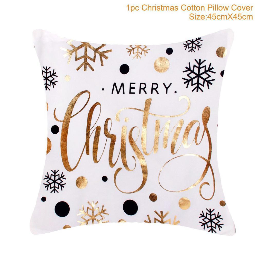HKM-452179 Christmas-Themed Polyester Pillowcase, 45x45cm, Perfect for Sofa and Holiday Home Decor