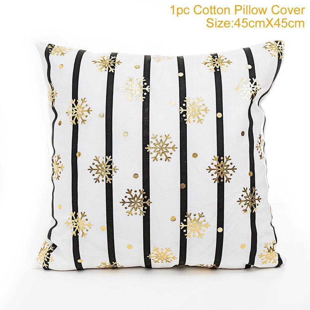 HKM-452179 Christmas-Themed Polyester Pillowcase, 45x45cm, Perfect for Sofa and Holiday Home Decor