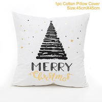 HKM-452179 Christmas-Themed Polyester Pillowcase, 45x45cm, Perfect for Sofa and Holiday Home Decor