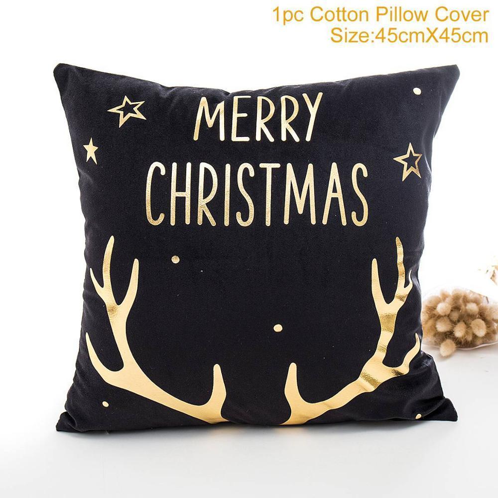HKM-452179 Christmas-Themed Polyester Pillowcase, 45x45cm, Perfect for Sofa and Holiday Home Decor