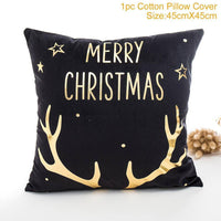 HKM-452179 Christmas-Themed Polyester Pillowcase, 45x45cm, Perfect for Sofa and Holiday Home Decor