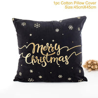 HKM-452179 Christmas-Themed Polyester Pillowcase, 45x45cm, Perfect for Sofa and Holiday Home Decor