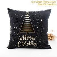 HKM-452179 Christmas-Themed Polyester Pillowcase, 45x45cm, Perfect for Sofa and Holiday Home Decor