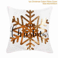HKM-452179 Christmas-Themed Polyester Pillowcase, 45x45cm, Perfect for Sofa and Holiday Home Decor