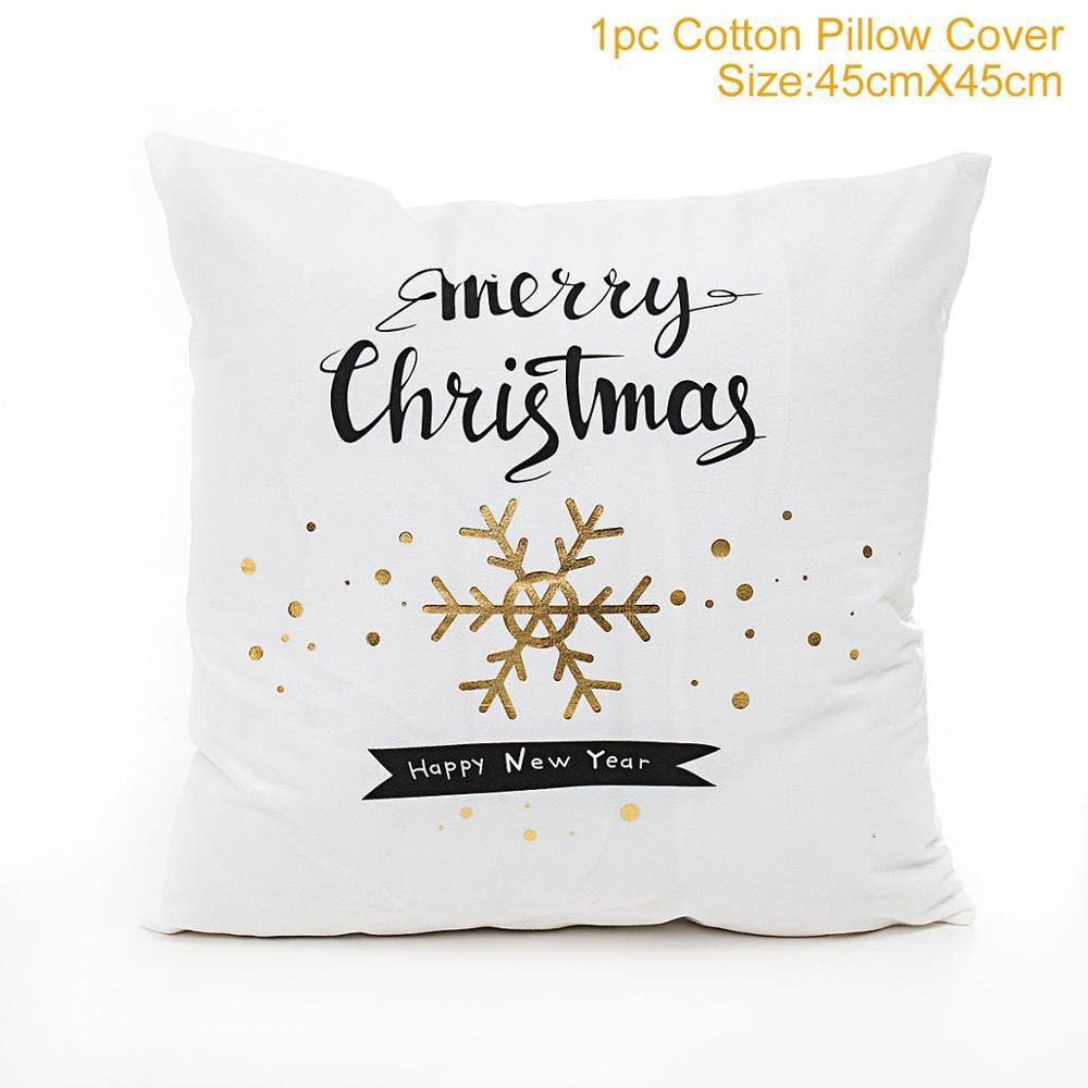 HKM-452179 Christmas-Themed Polyester Pillowcase, 45x45cm, Perfect for Sofa and Holiday Home Decor