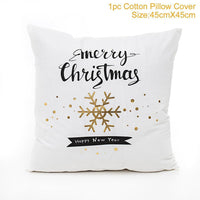 HKM-452179 Christmas-Themed Polyester Pillowcase, 45x45cm, Perfect for Sofa and Holiday Home Decor
