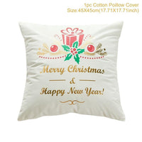 HKM-452179 Christmas-Themed Polyester Pillowcase, 45x45cm, Perfect for Sofa and Holiday Home Decor