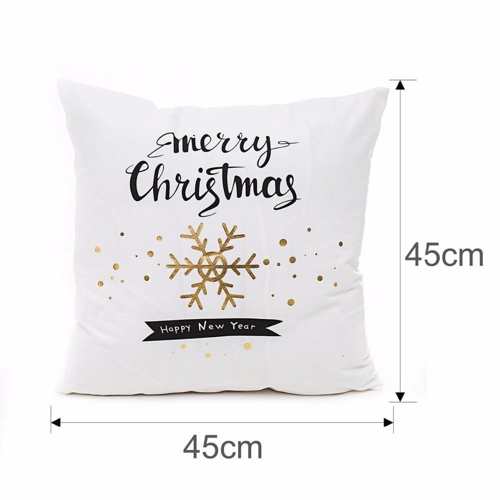 HKM-452179 Christmas-Themed Polyester Pillowcase, 45x45cm, Perfect for Sofa and Holiday Home Decor