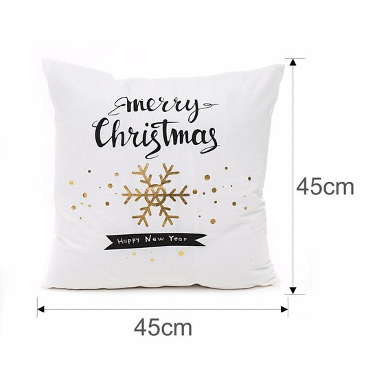 HKM-452179 Christmas-Themed Polyester Pillowcase, 45x45cm, Perfect for Sofa and Holiday Home Decor