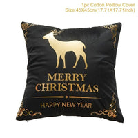 HKM-452179 Christmas-Themed Polyester Pillowcase, 45x45cm, Perfect for Sofa and Holiday Home Decor