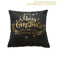 HKM-452179 Christmas-Themed Polyester Pillowcase, 45x45cm, Perfect for Sofa and Holiday Home Decor