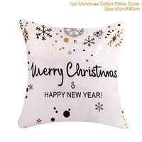 HKM-452179 Christmas-Themed Polyester Pillowcase, 45x45cm, Perfect for Sofa and Holiday Home Decor