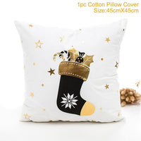 HKM-452179 Christmas-Themed Polyester Pillowcase, 45x45cm, Perfect for Sofa and Holiday Home Decor