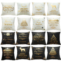 HKM-452179 Christmas-Themed Polyester Pillowcase, 45x45cm, Perfect for Sofa and Holiday Home Decor